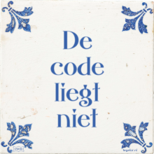 De code liegt niet - 27 keer bekeken
