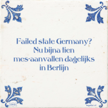 Failed state Germany? Nu bijna tien mes-aanvallen dagelijks in Berlijn - 14 keer bekeken