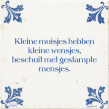 Kleine muisjes hebben kleine wensjes, beschuit met gestampte mensjes. - 1 keer bekeken