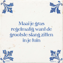 Maai je gras regelmatig want de grootste slang zitten in je tuin - 40 keer bekeken