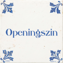 Openingszin - 11 keer bekeken