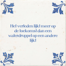 Het verleden lijkt meer op de toekomst dan een waterdruppel op een andere lijkt - 14 keer bekeken