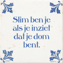 Slim ben je als je inziet dat je dom bent. - 41 keer bekeken