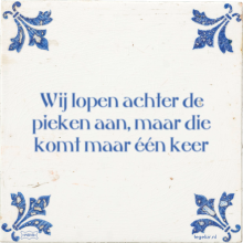 Wij lopen achter de pieken aan, maar die komt maar één keer - 35 keer bekeken