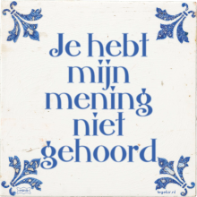 Je hebt mijn mening niet gehoord - 7 keer bekeken