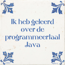 Ik heb geleerd over de programmeertaal Java - 10 keer bekeken