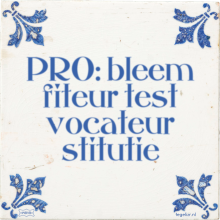 PRO: bleem fiteur test vocateur stitutie - 25 keer bekeken