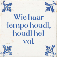 Wie haar tempo houdt, houdt het vol. - 14 keer bekeken