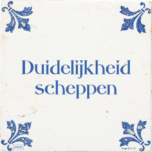 Duidelijkheid scheppen - 9 keer bekeken