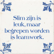Slim zijn is leuk, maar begrepen worden is teamwork. - 17 keer bekeken