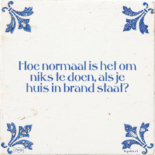 Hoe normaal is het om niks te doen, als je huis in brand staat? - 76 keer bekeken