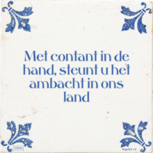 Met contant in de hand, steunt u het ambacht in ons land - 26 keer bekeken