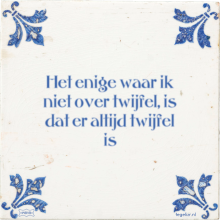 Het enige waar ik niet over twijfel, is dat er altijd twijfel is - 38 keer bekeken