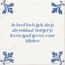 Je bent toch gek als je als soldaat/burger je leven gaat geven voor idioten - 4 keer bekeken
