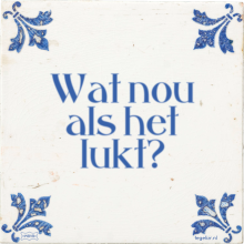 Wat nou als het lukt? - 35 keer bekeken
