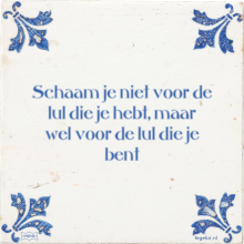 Schaam je niet voor de lul die je hebt, maar wel voor de lul die je bent - 1 keer bekeken