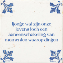 tjonge wat zijn onze levens toch een aaneenschakeling van momenten waarop dingen - 6 keer bekeken
