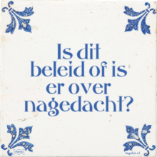 Is dit beleid of is er over nagedacht? - 31 keer bekeken