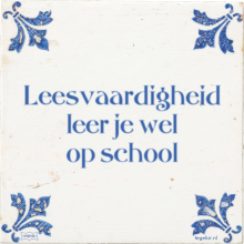 Leesvaardigheid leer je wel op school - 31 keer bekeken