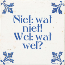 Niet: wat niet! Wel: wat wel? - 29 keer bekeken